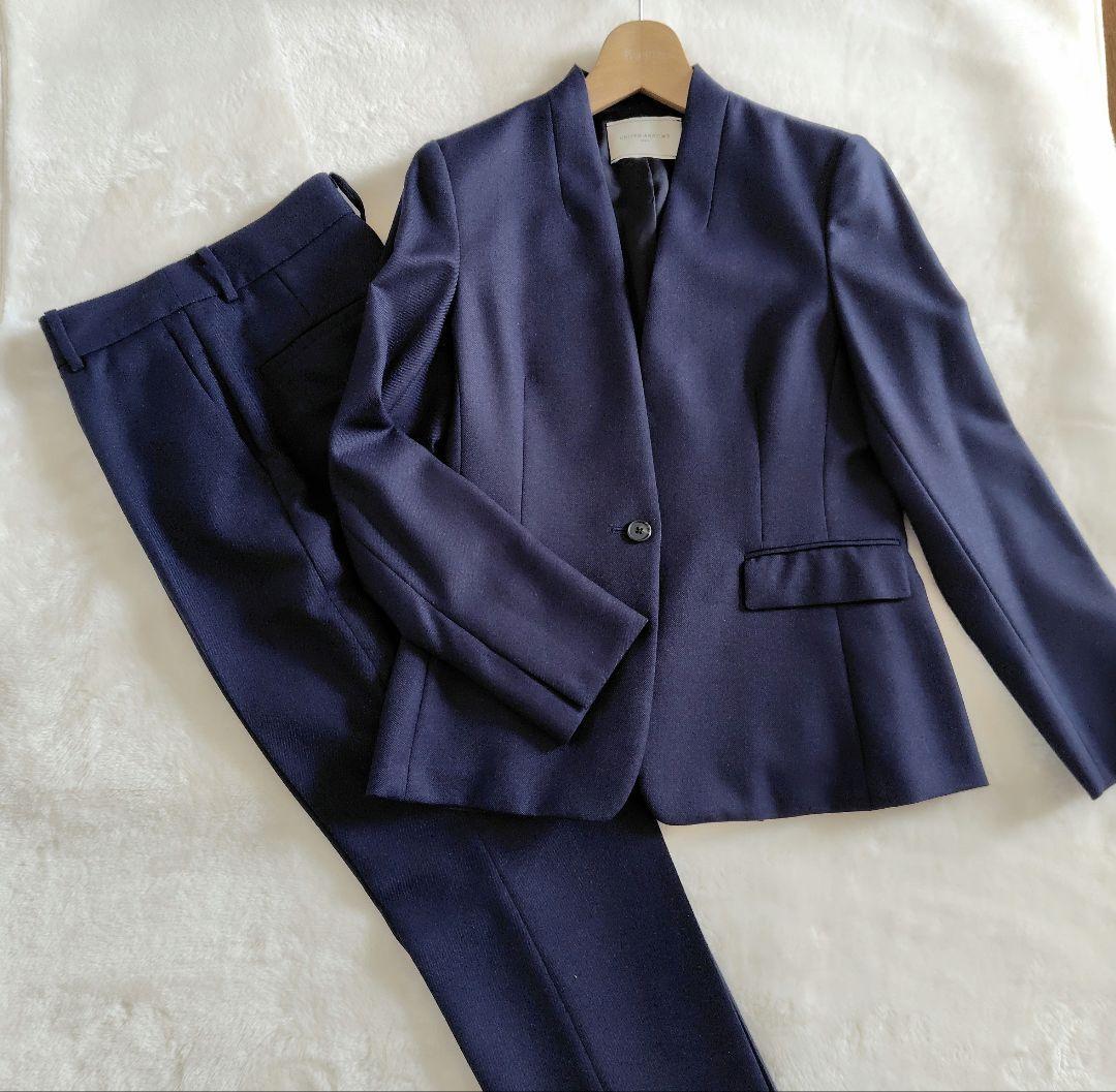 美品 近年 UNITED ARROWS ノーカラージャケットパンツスーツ 　38