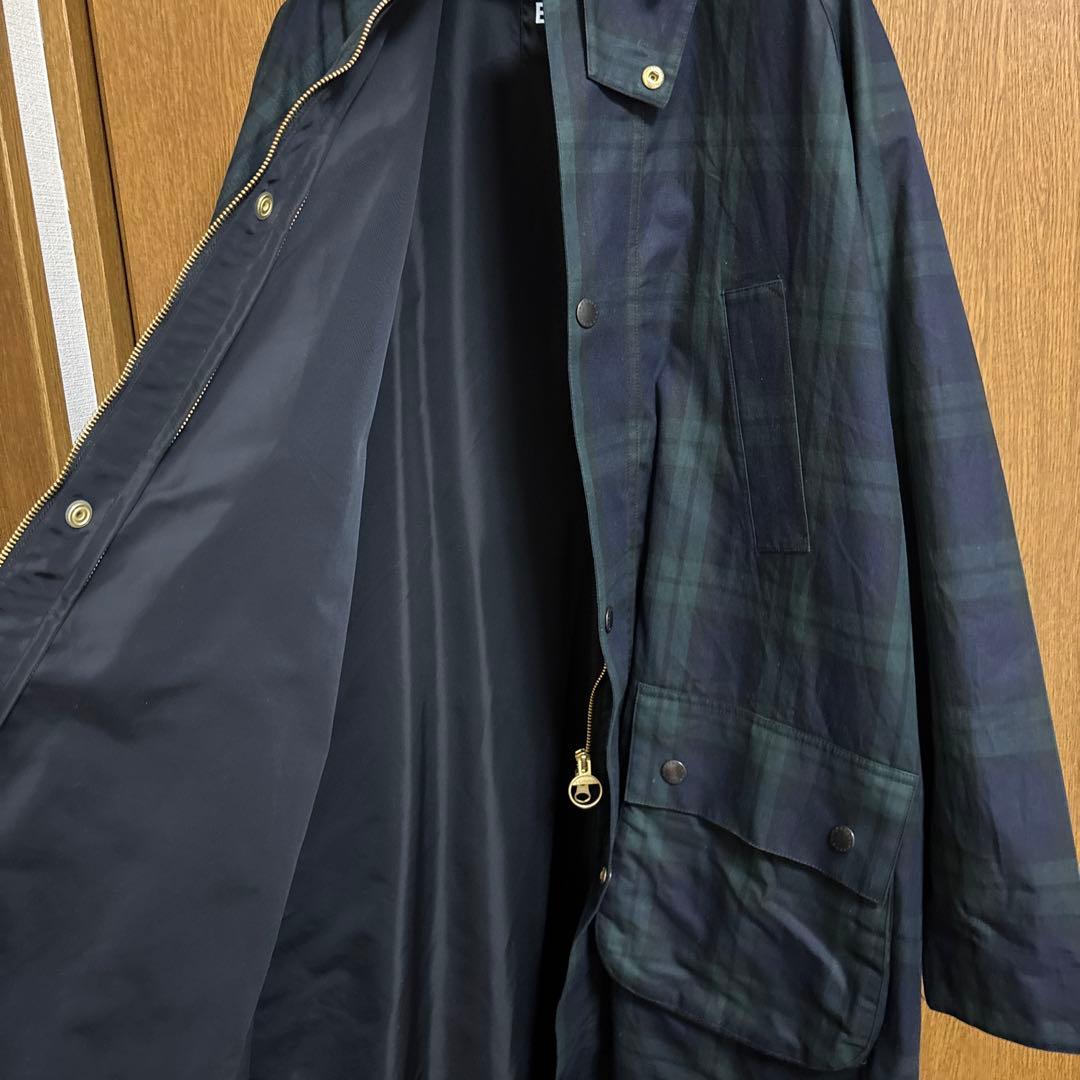 ビームスボーイ別注　Barbour ロングコート　ブラックウォッチ