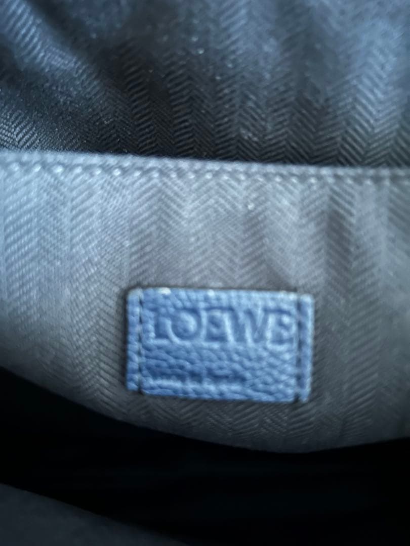 ♪ ロエベネイビー レザー メッセンジャーバッグ