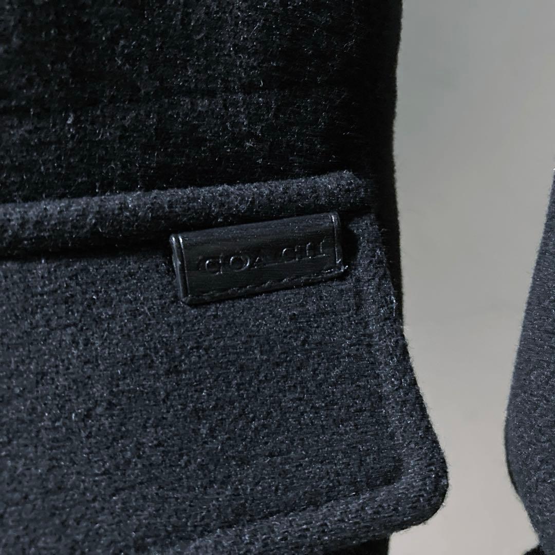 超美品 COACH コーチ ウール コート ジャケット ブルゾン 黒