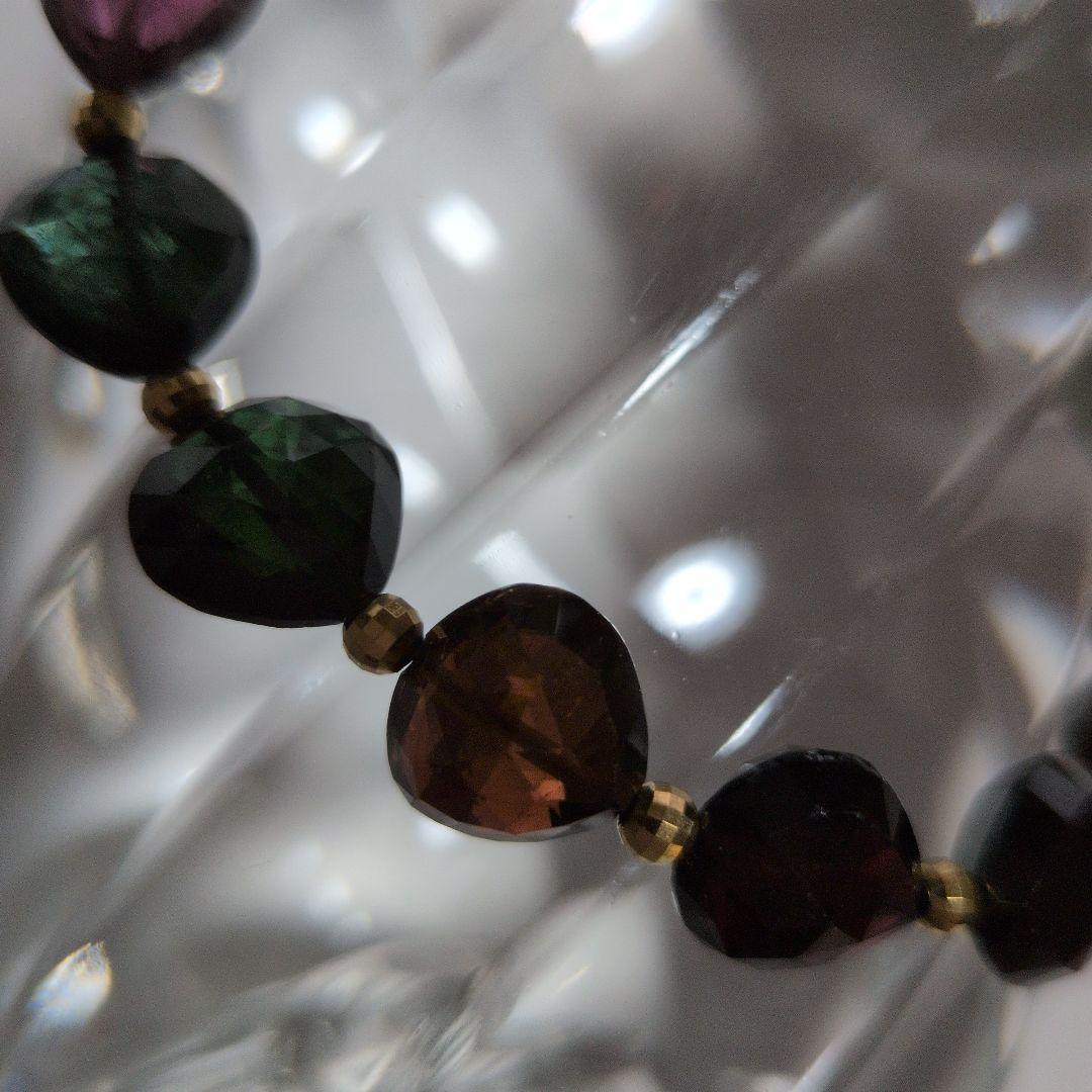 アンブローズ　トルマリン ハート型ビーズ ブレスレット