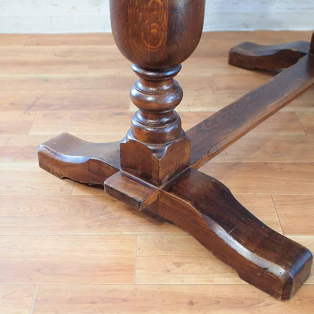 英国アンティーク オーク材 ドローリーフテーブル