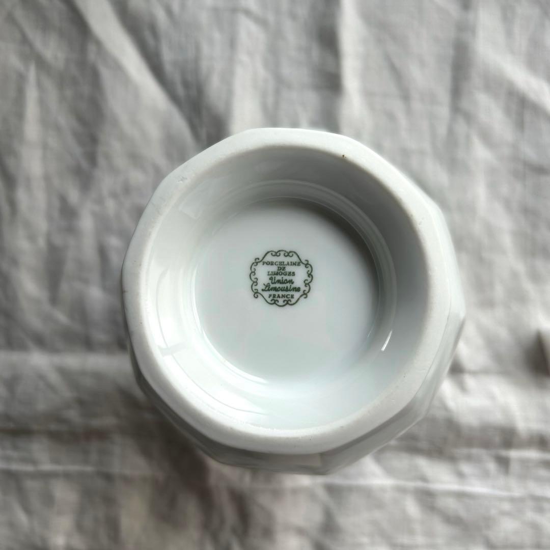 【美品】フランスアンティーク　リモージュ　白　ピシェ　水差し　変形オクトゴナル