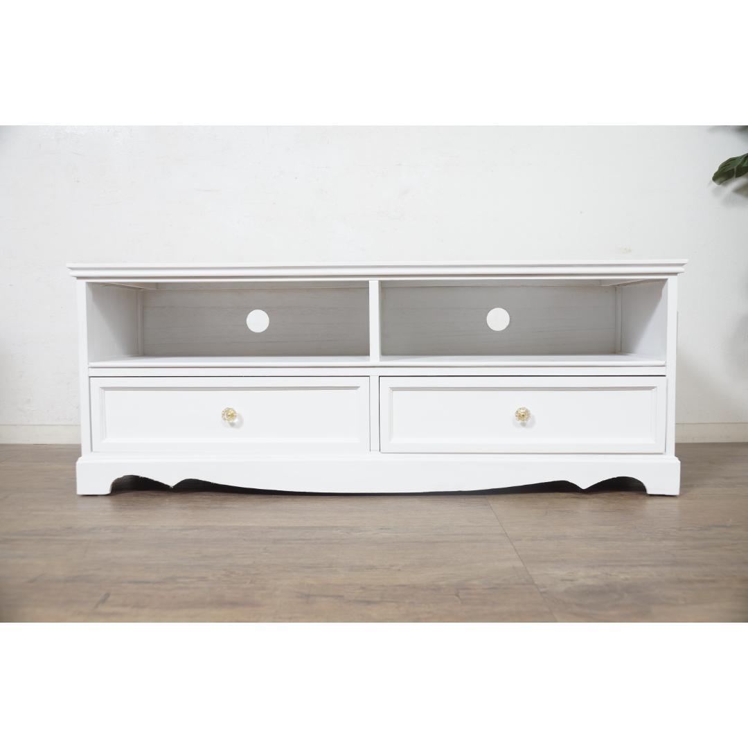 幅110cm【新品】アンティーク風 テレビ台 クラシカル　クリスタル調取っ手