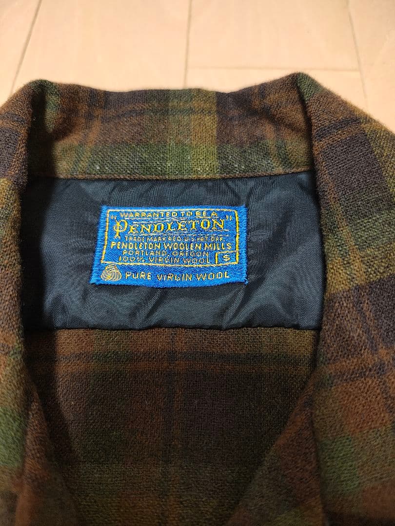 ペンドルトン Pendleton 60s ボードシャツ オープンカラー ブラウン