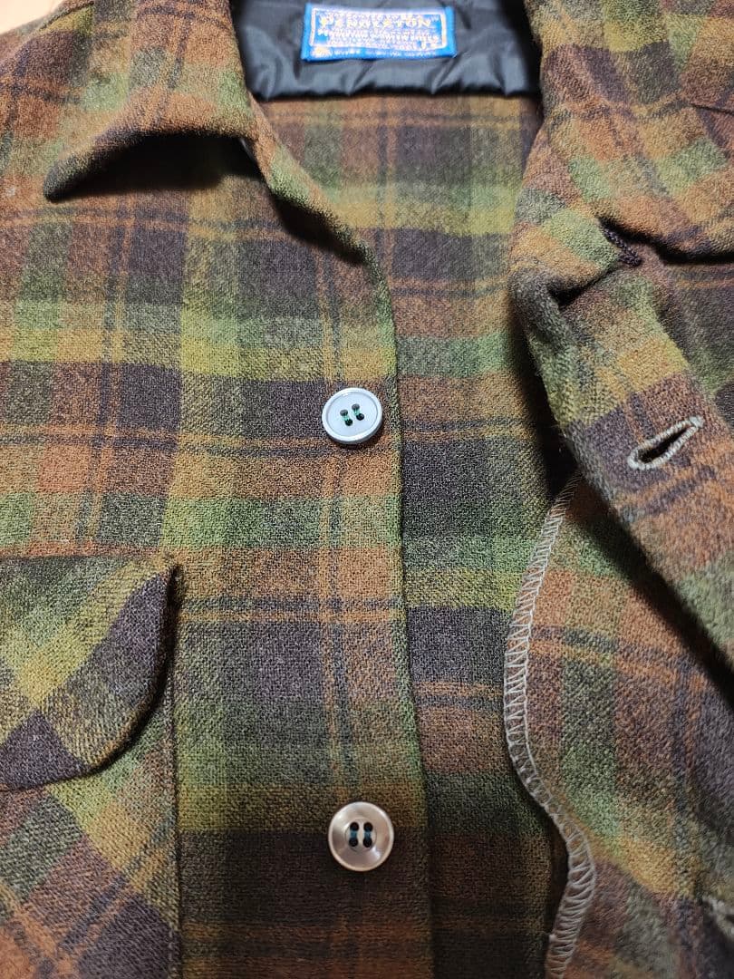 ペンドルトン Pendleton 60s ボードシャツ オープンカラー ブラウン