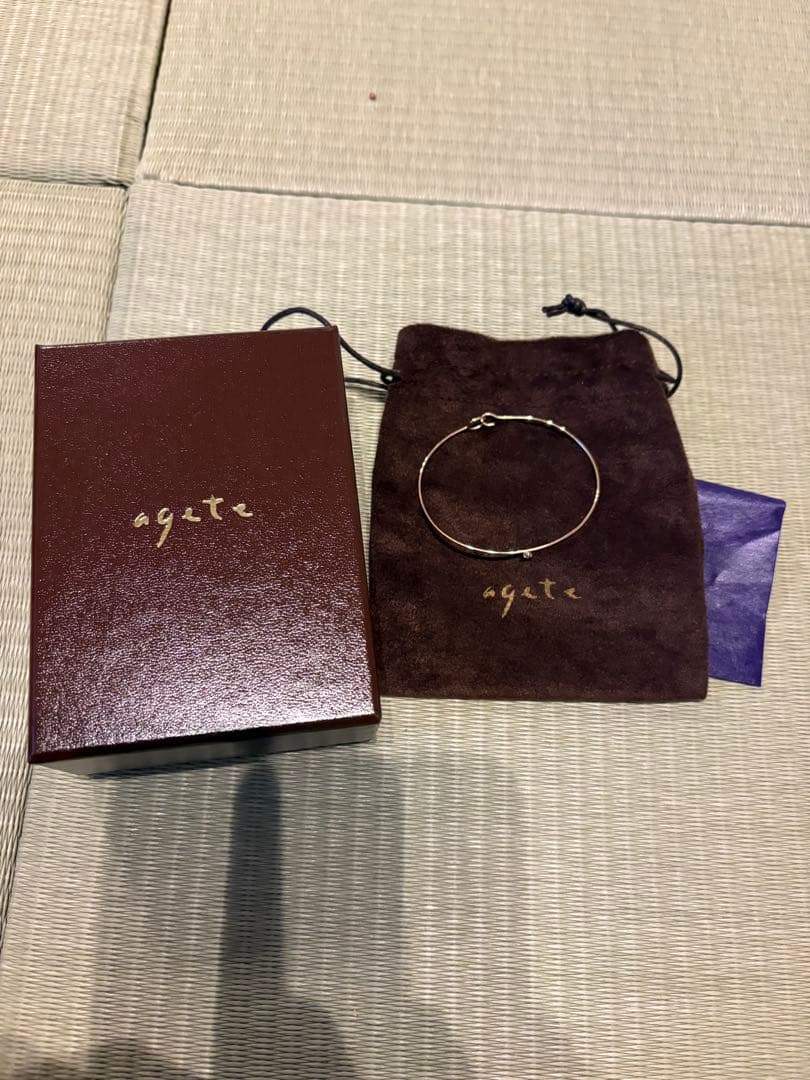 アガット（agate)10K ダイヤモンドブレスレットバングル