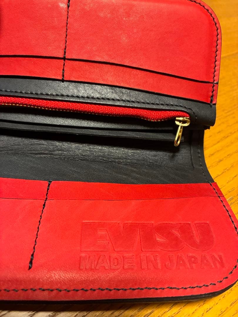希少★EVISU レザー長財布 レッド　激レア