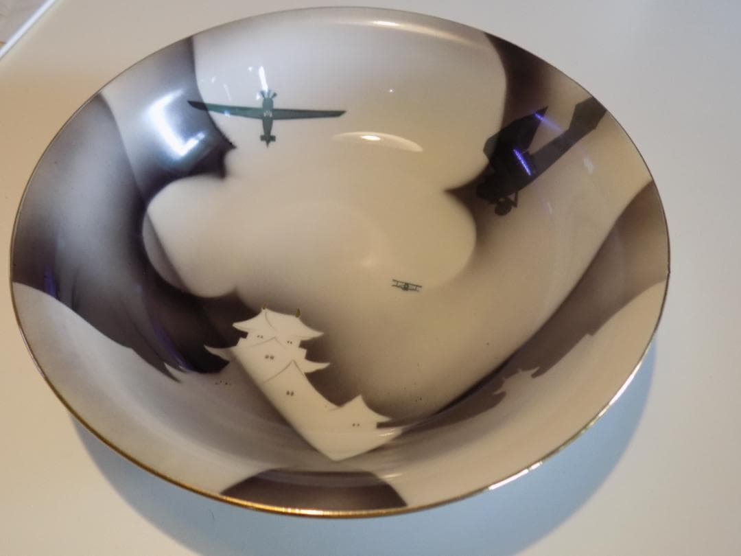 大珍品　オ－ルドノリタケ「昭和四年七月名古屋防空演習記念」サラダボウル