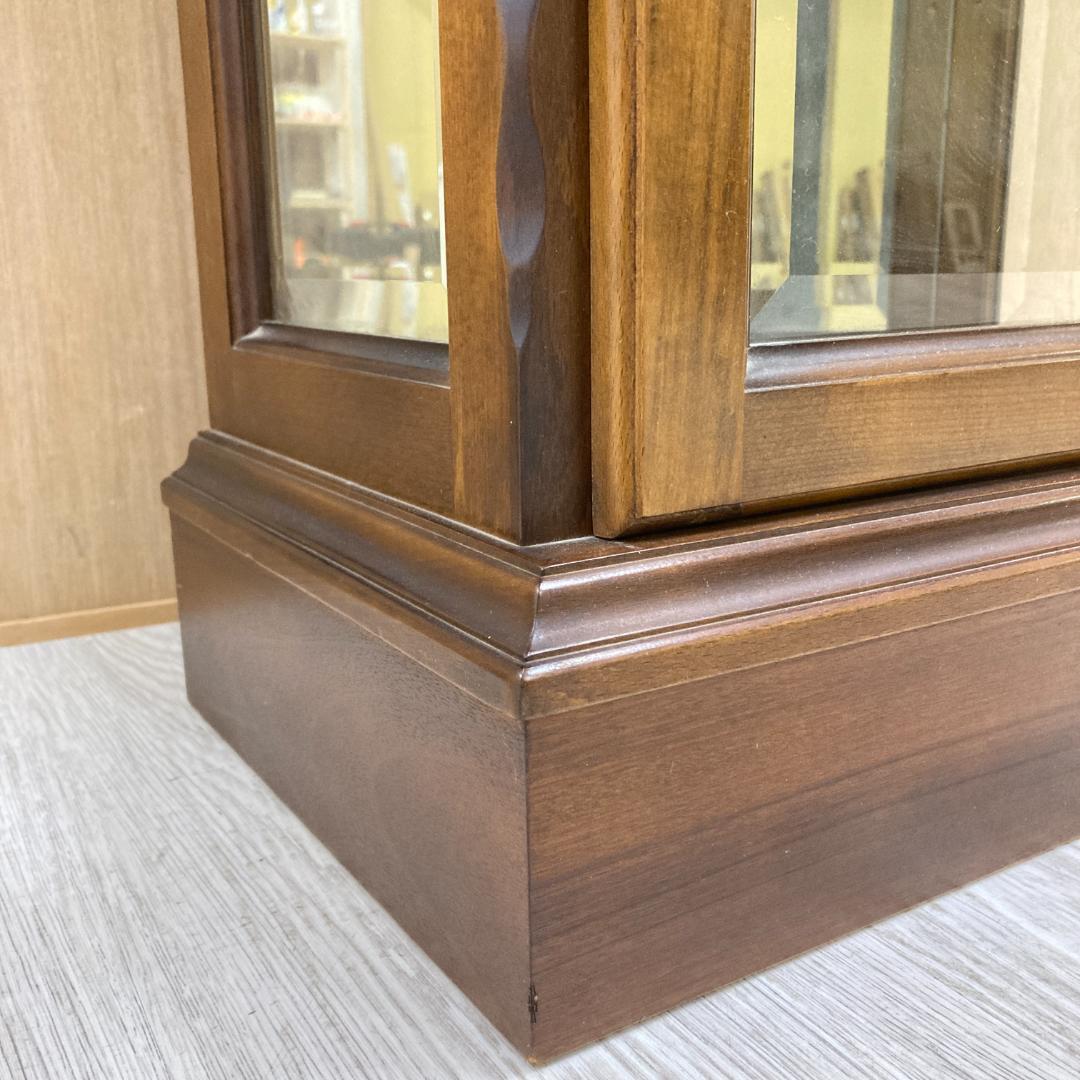 【カリモク】アンティーク　ガラスショーケース　飾り棚　コレクションボード