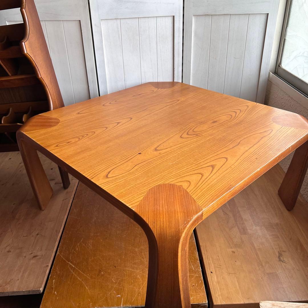 天童木工　TENDO 曲木　乾三郎　座卓　ローテーブル　天板75cm×75cm