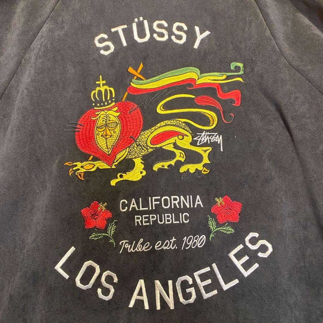 超激レア STUSSY ステューシー スタジャン スカジャン ブラック 刺繍