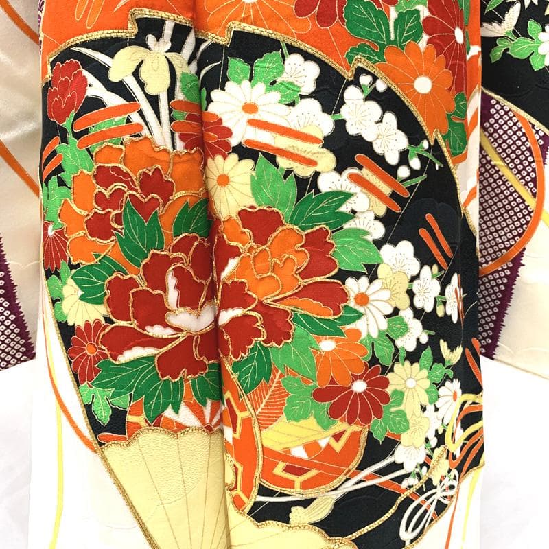 407ag92□帯揚げ帯締めしごき七五三 七歳 セミアンティーク 着物&袋帯 □