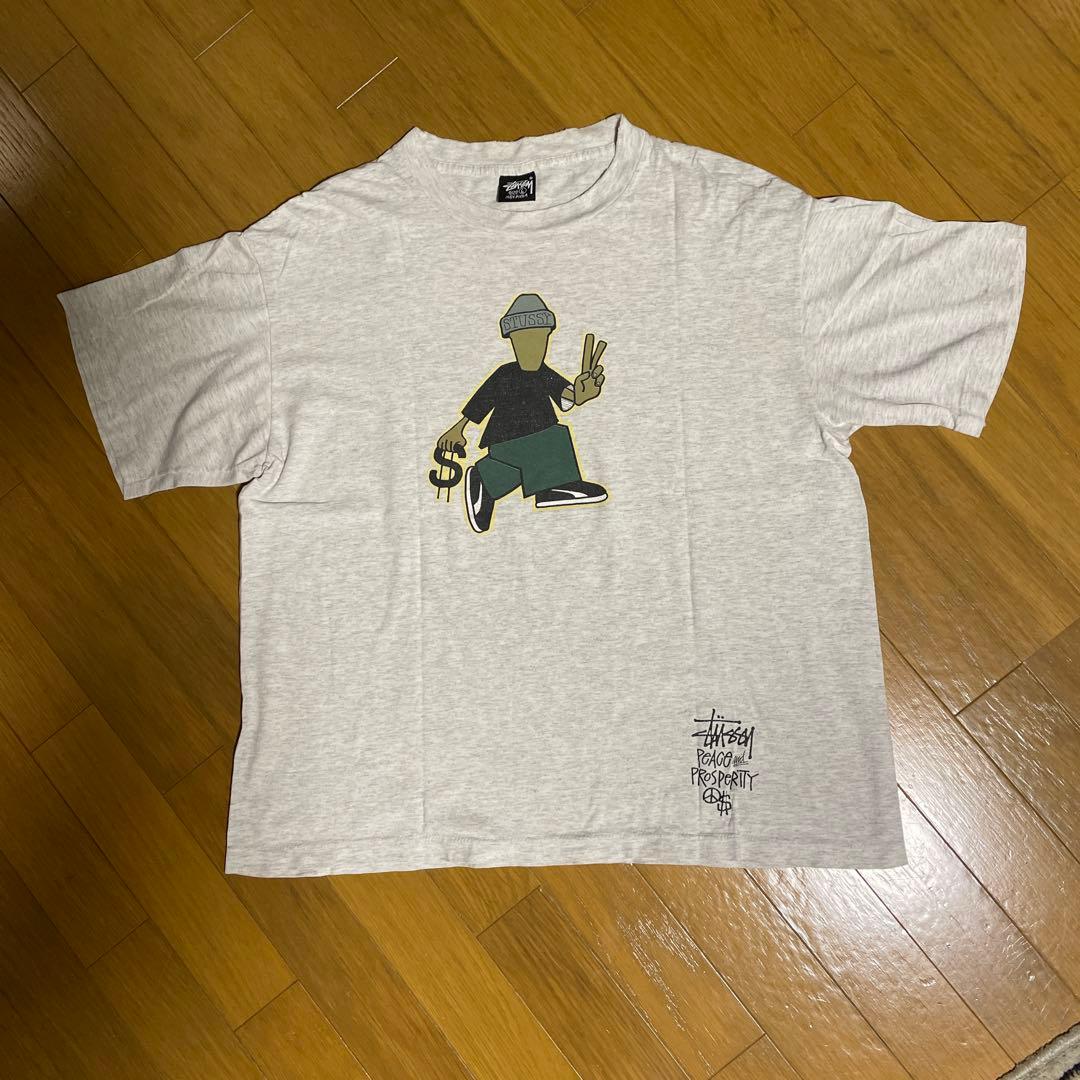 Old Stussy 80年台後期黒タグ　グレー Lサイズ