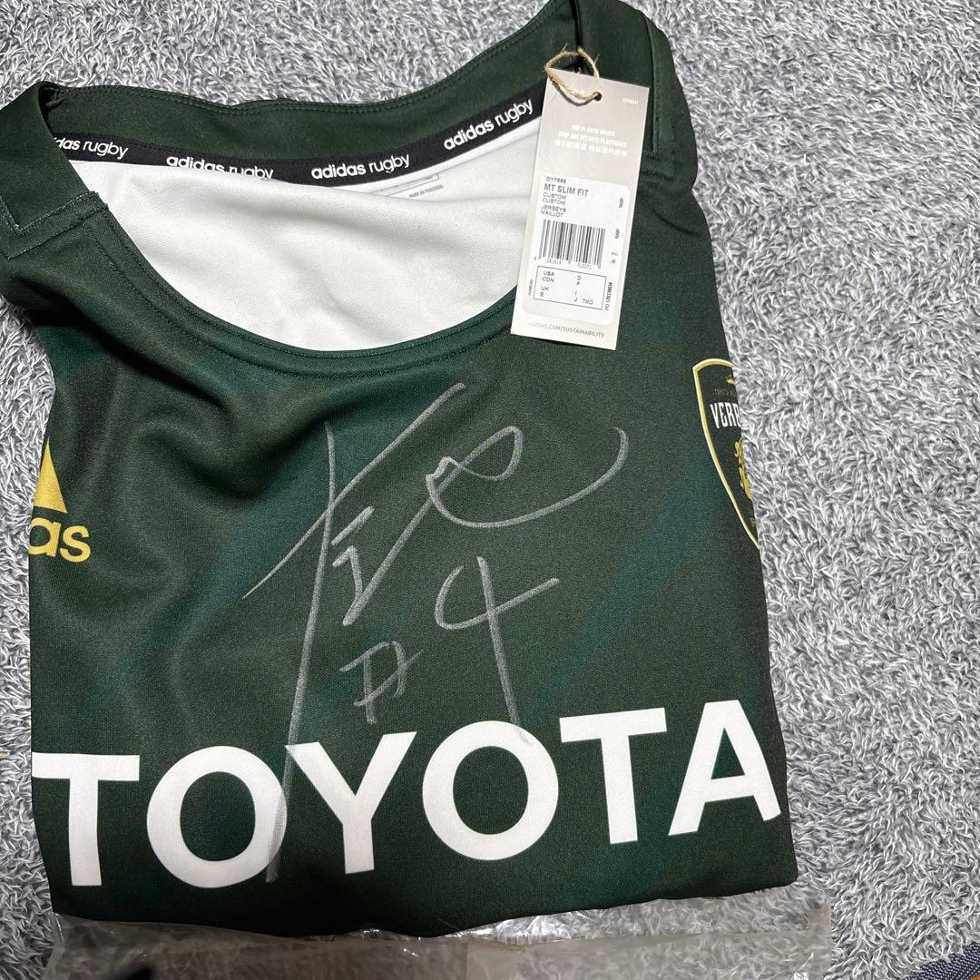 adidas 緑色 ラグビーウェア サイン入り