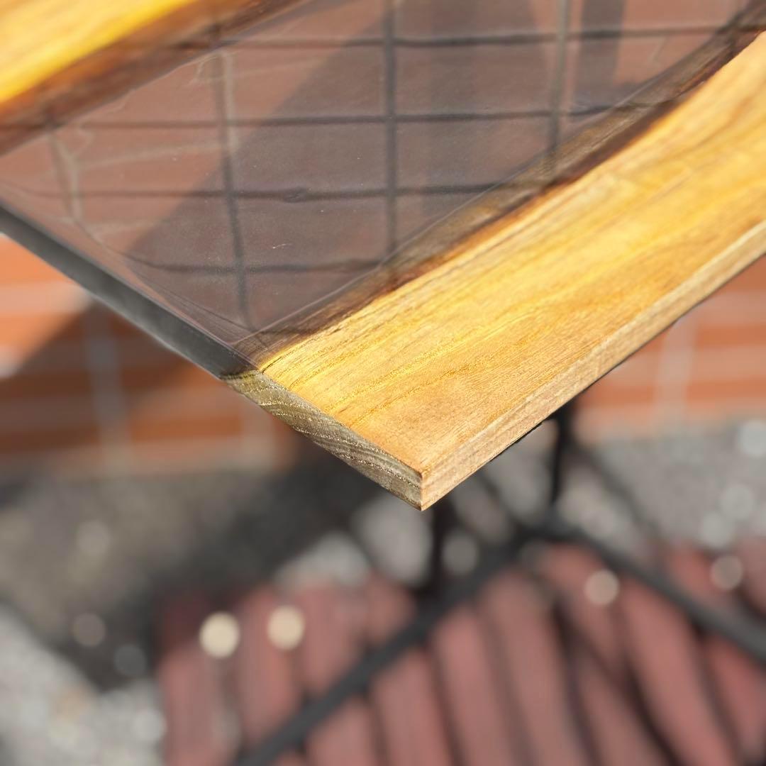 サイドテーブル レジン アイアン 木製 一枚板 おしゃれ コの字 ベッド 北欧