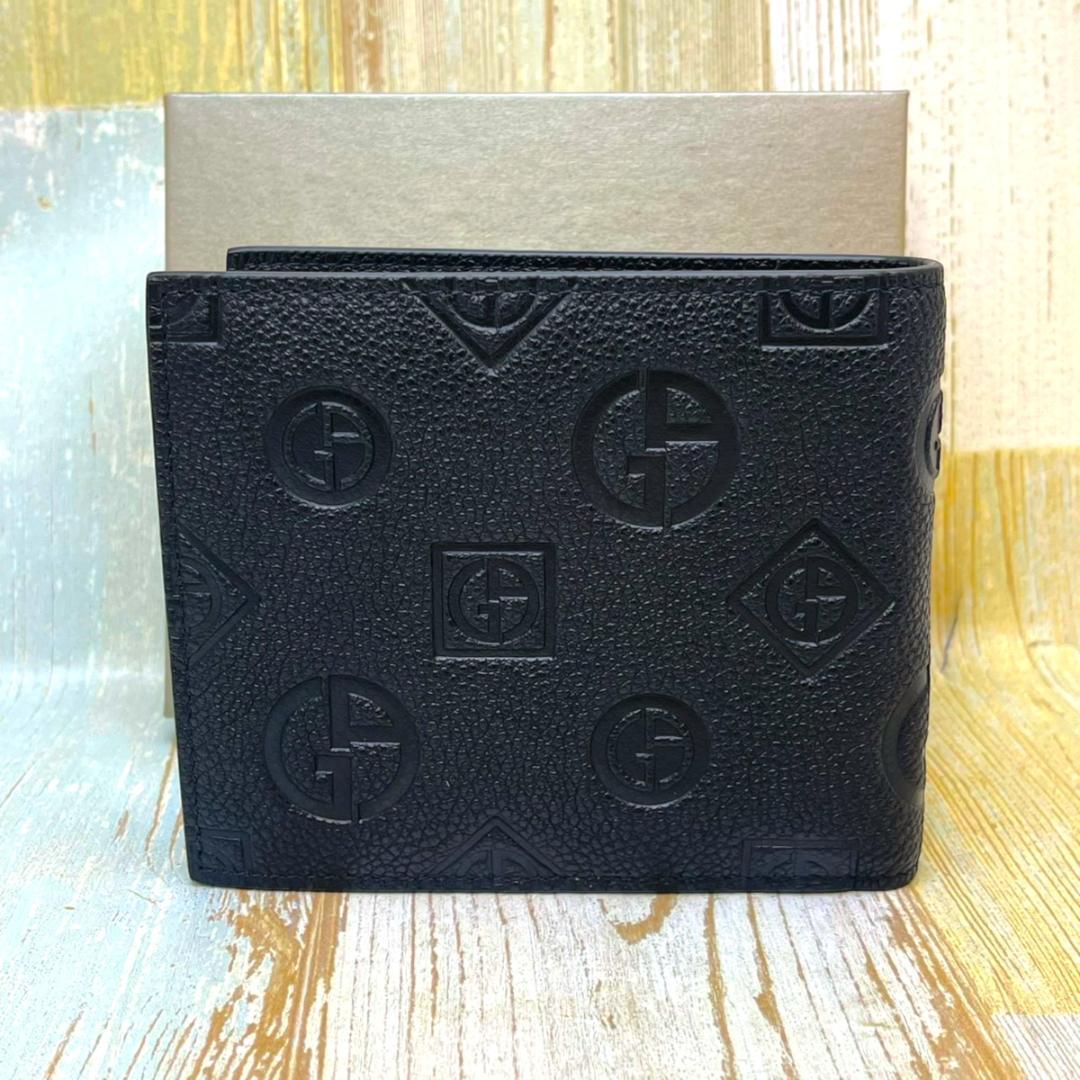 新品★GIORGIO ARMANI ジョルジオ アルマーニ レザー 2つ折財布