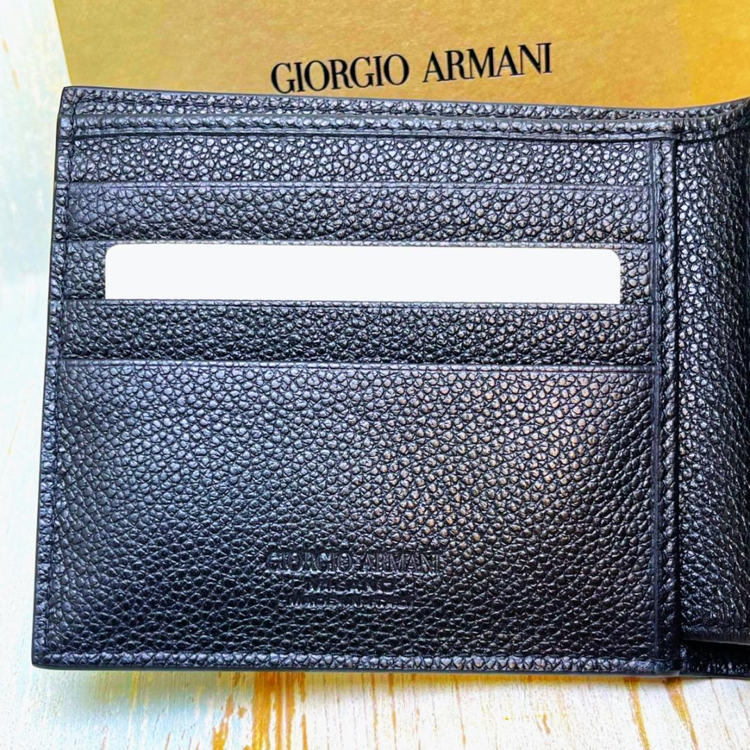 新品★GIORGIO ARMANI ジョルジオ アルマーニ レザー 2つ折財布
