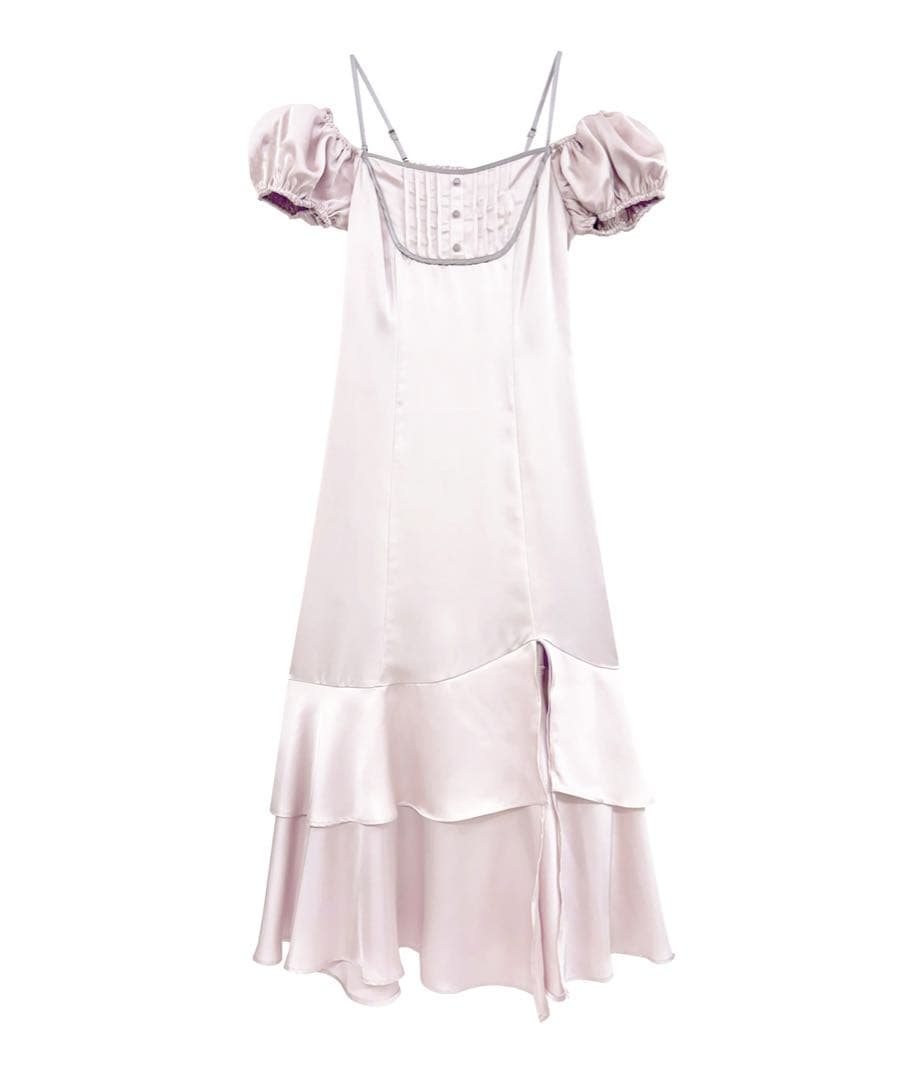 Rosé Muse irrehem o/s satin dress