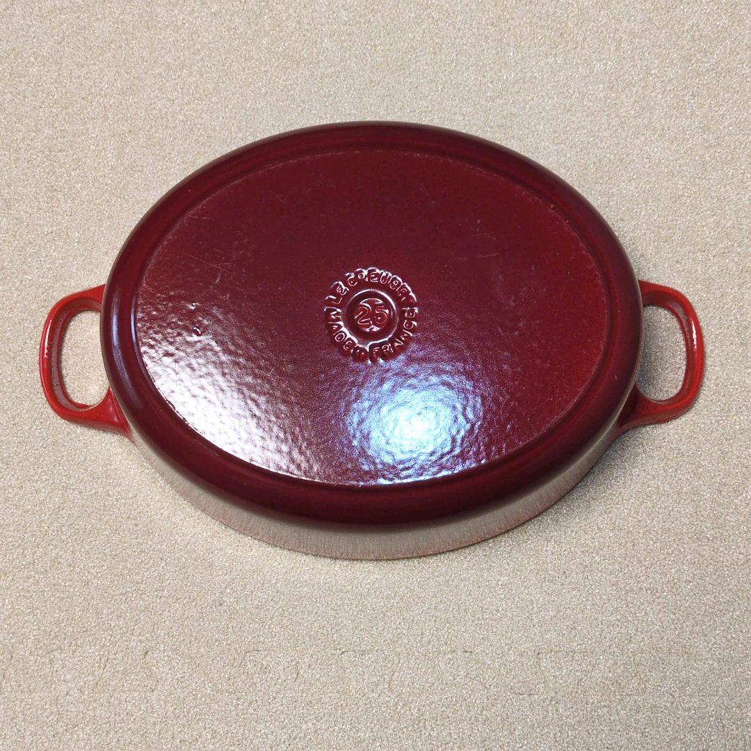 【美品】LE CREUSET ココット オーバル 25 チェリーレッド