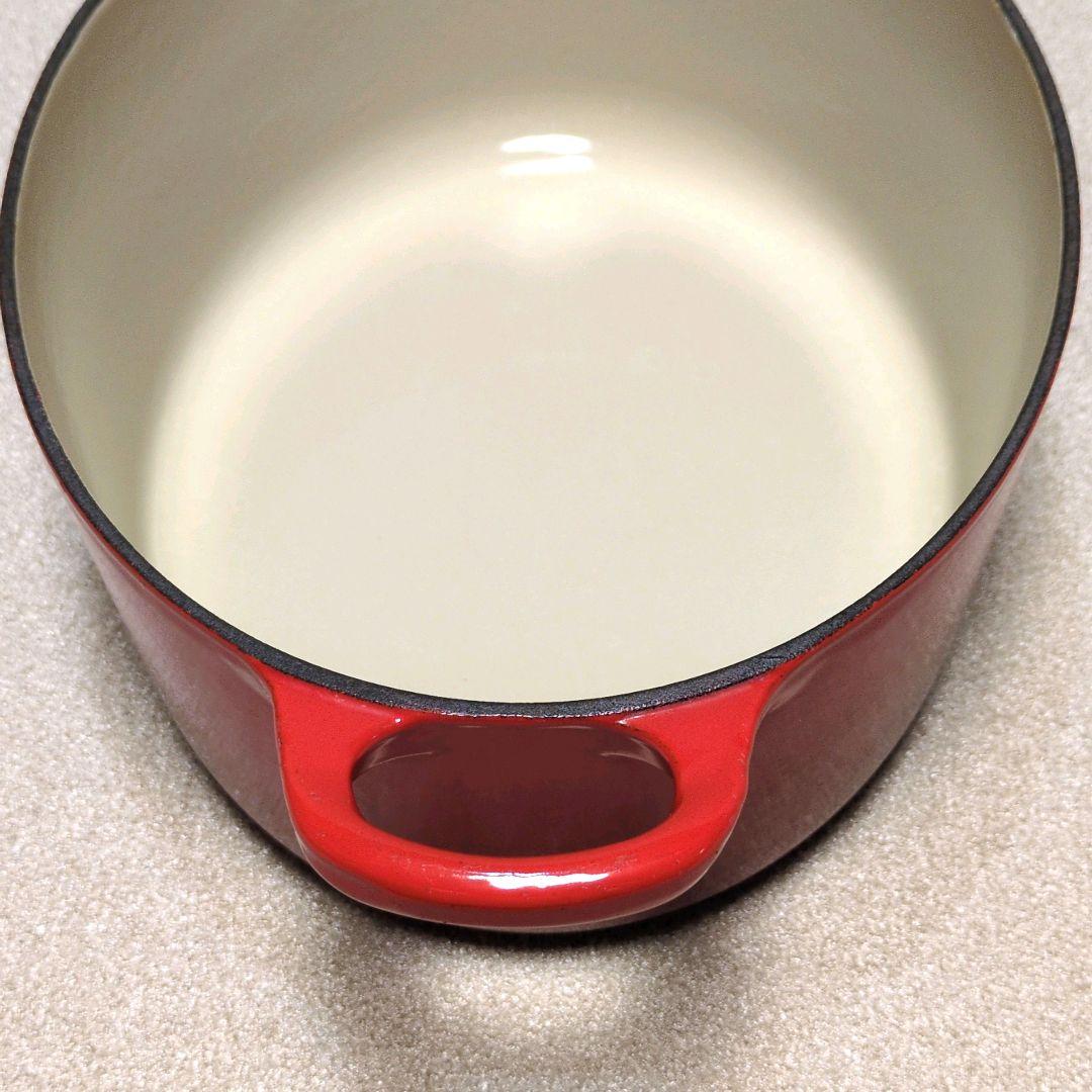 【美品】LE CREUSET ココット オーバル 25 チェリーレッド