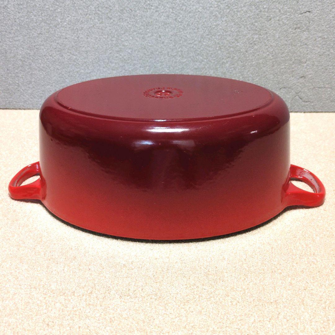 【美品】LE CREUSET ココット オーバル 25 チェリーレッド