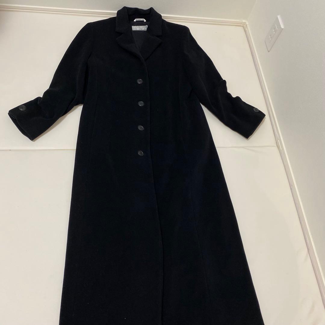 マックスマーラ　ロングコート　チェスターコート　LANAWOOL 42 3L 黒