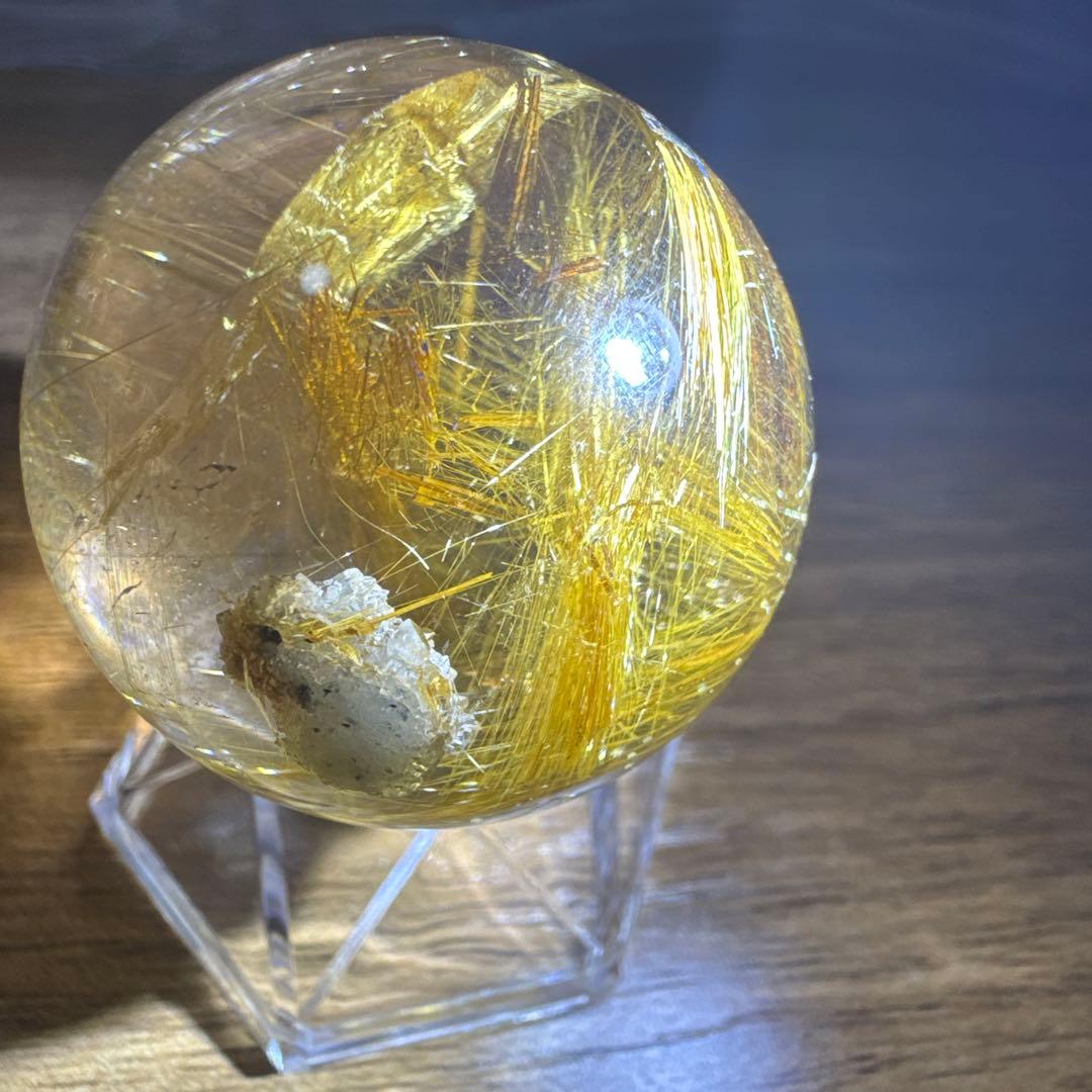 【極上品】コレクション級　ゴールドルチルスフィア 丸玉　約3.8cm 鑑別書付き