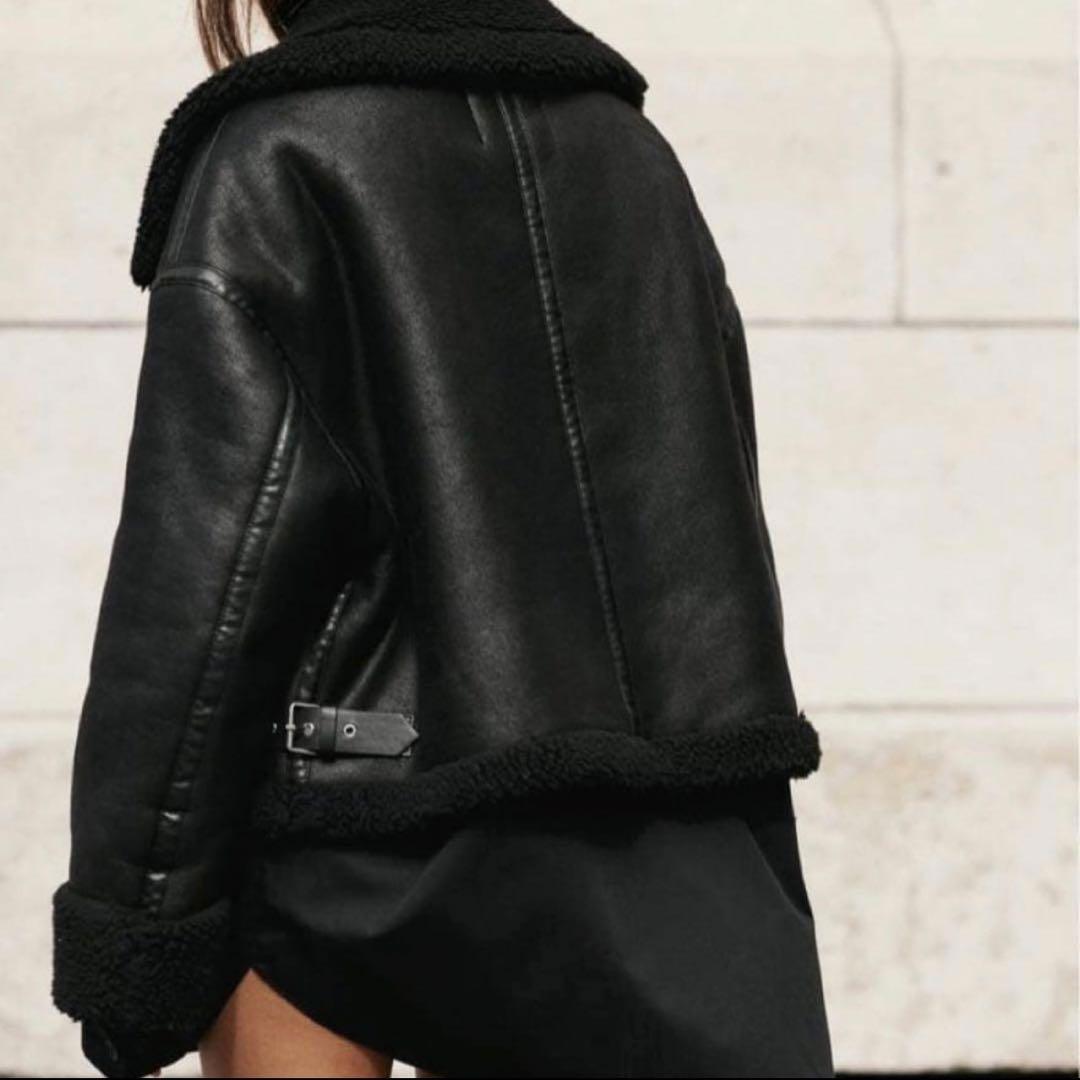 ジャケット・アウター ZARA DOUBLE-FACED BIKER JAKET