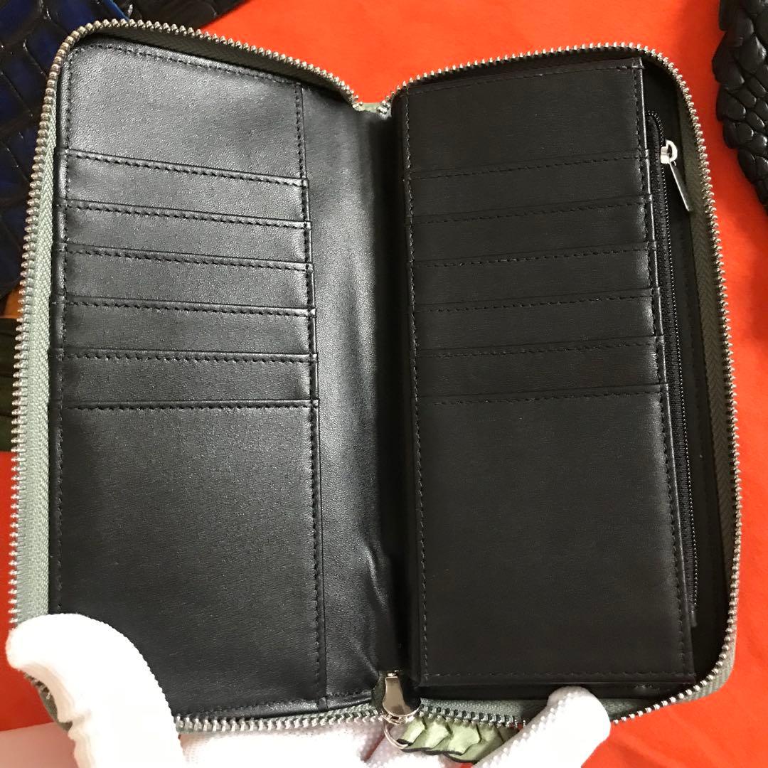 新作品 グリーン系　緑　ハンドメイド ブライドレザー ヌメ革本革 メンズ&長財布