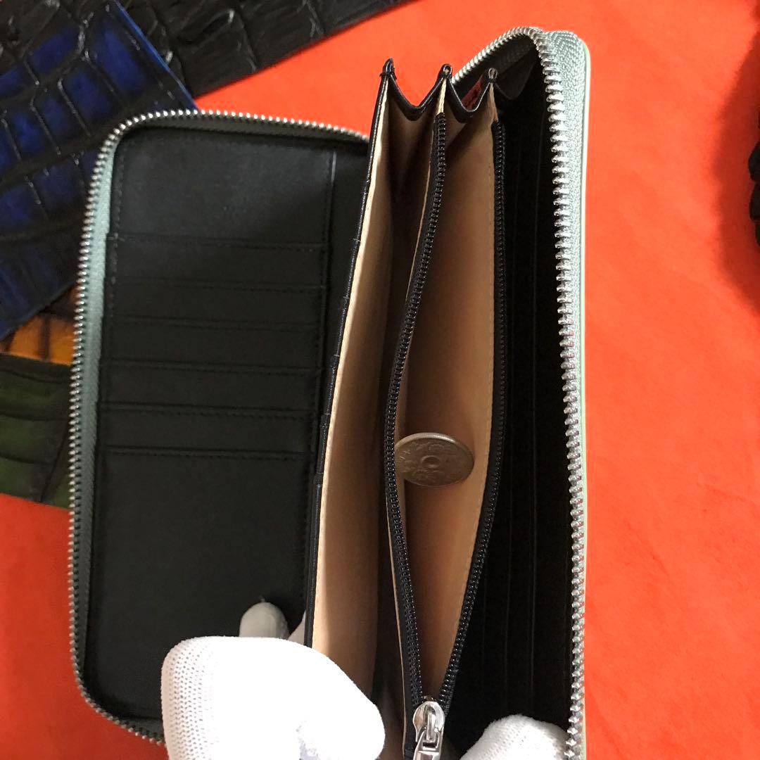 新作品 グリーン系　緑　ハンドメイド ブライドレザー ヌメ革本革 メンズ&長財布