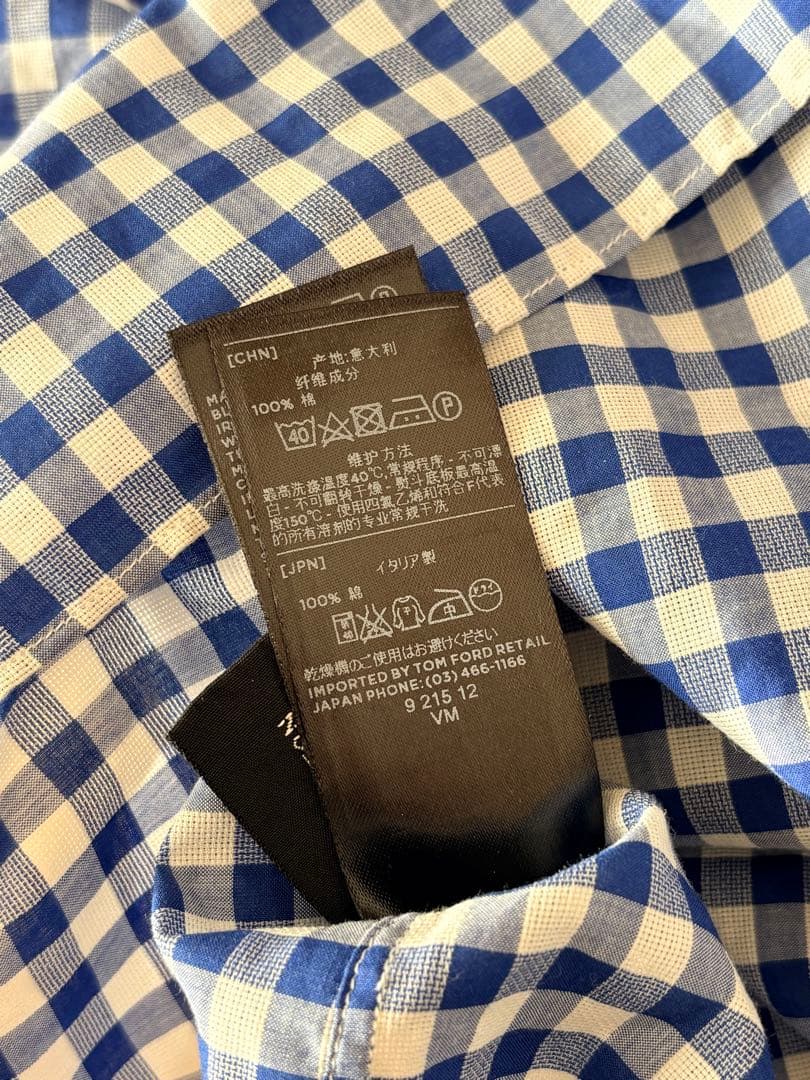 Tom Ford◆ブルーチェックシャツ