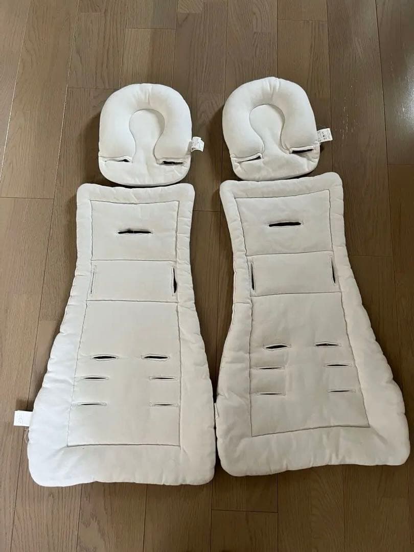 【美品】AirbuggyココダブルEXフロムバースアースサンドベビーカーシート付