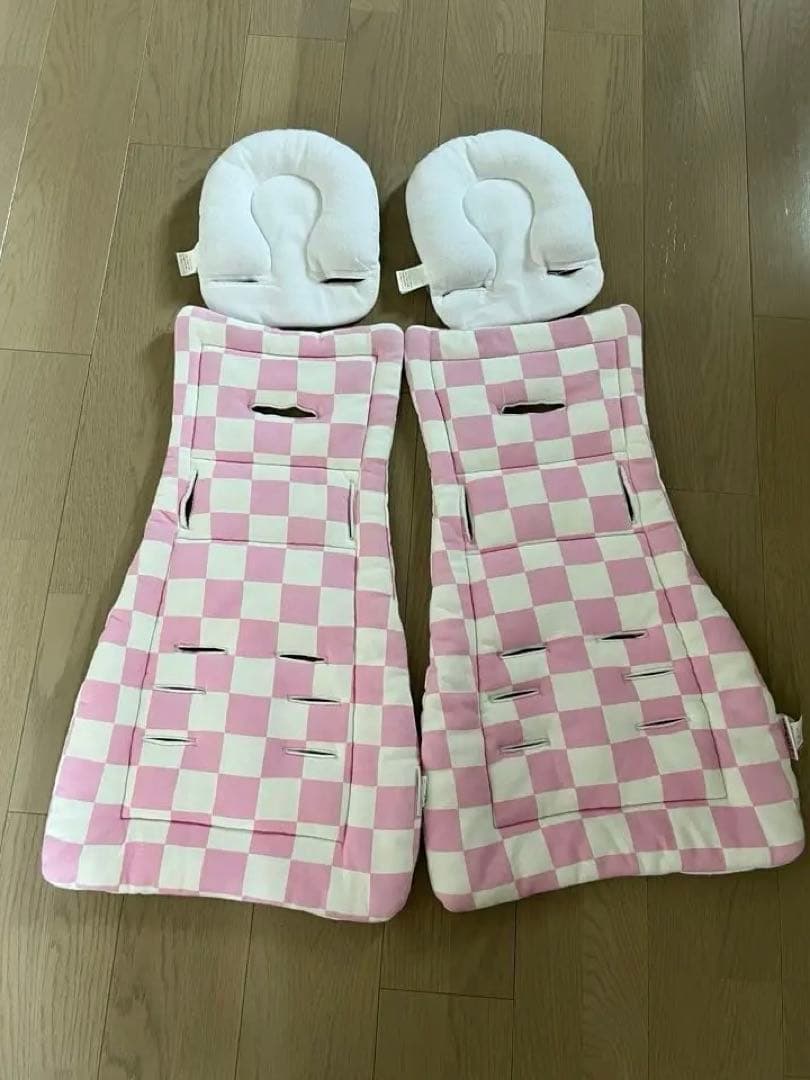 【美品】AirbuggyココダブルEXフロムバースアースサンドベビーカーシート付