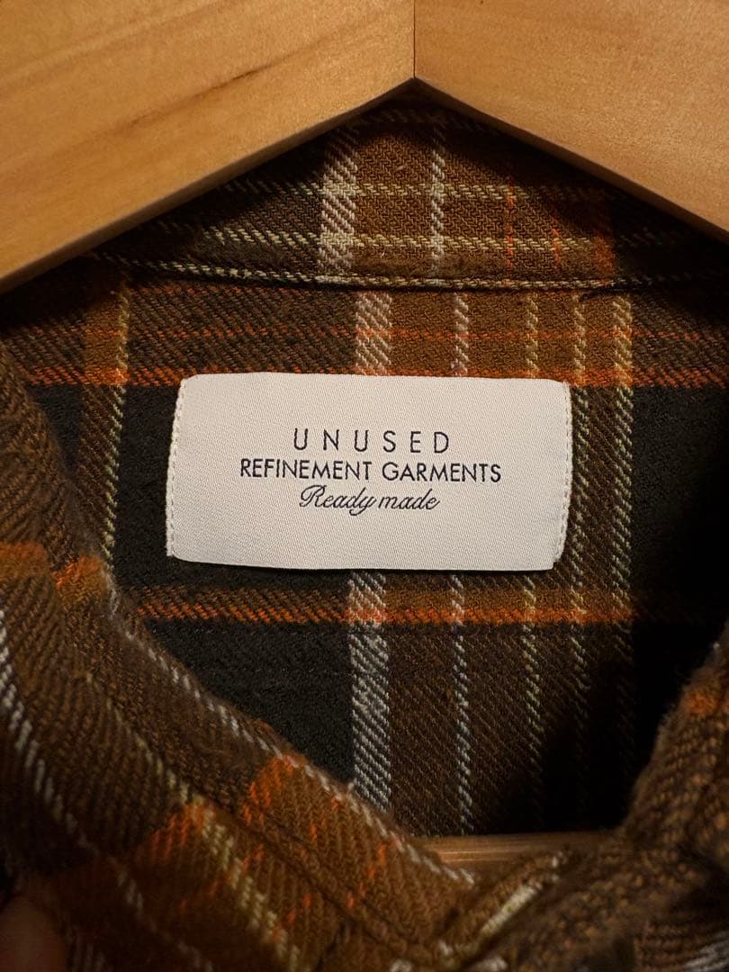 トップス unused us2285 damaged check shirt