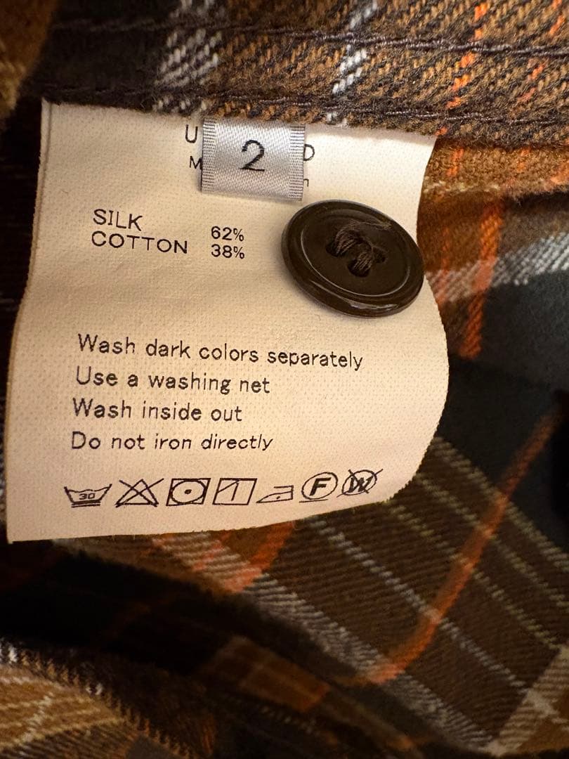 トップス unused us2285 damaged check shirt