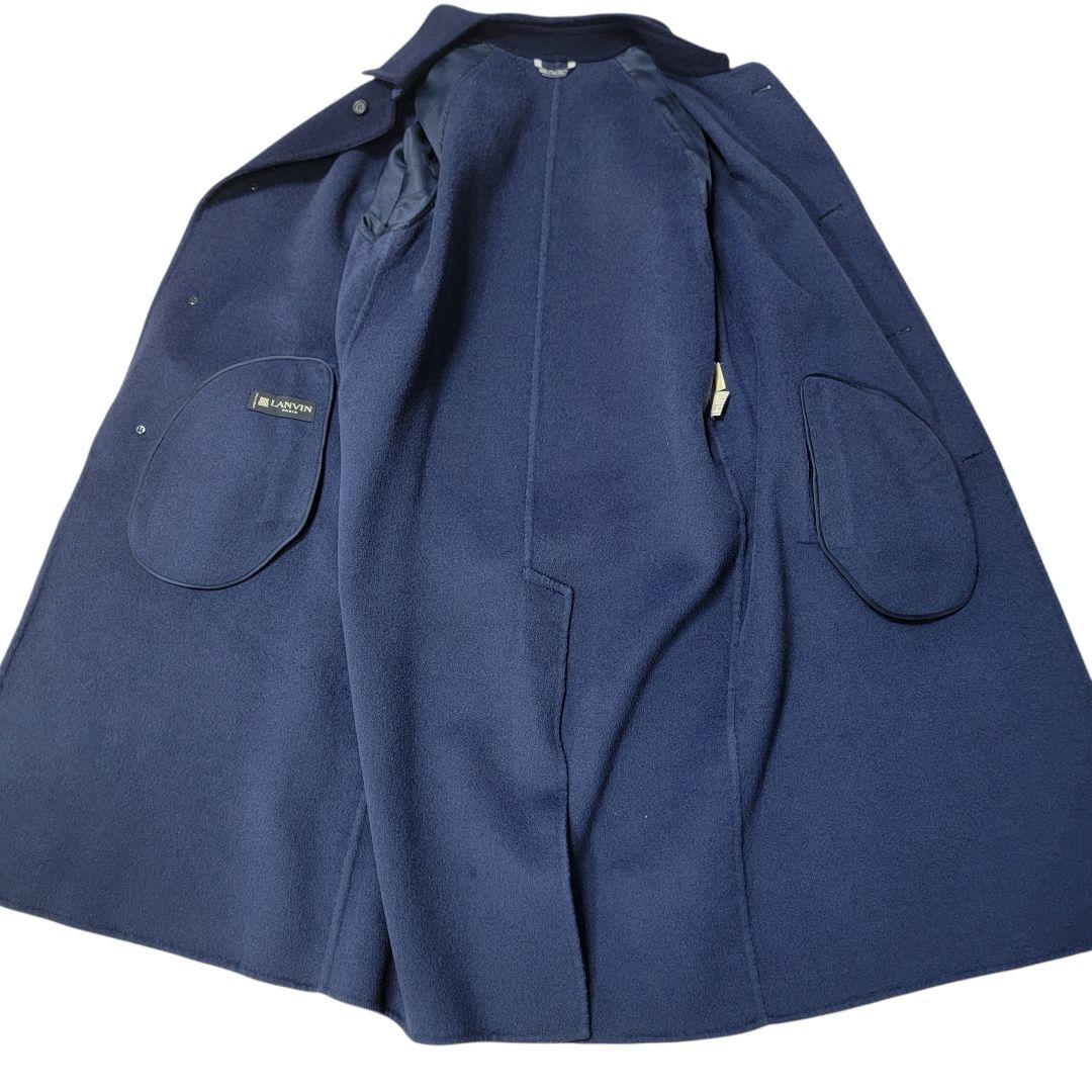 圧巻 羊毛 ダブルフェイス 伊製 ランバン LANVIN ステンカラーコート