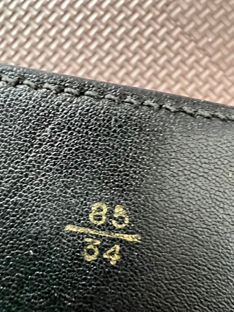 GUCCI ダブルGバックル ブラックレザー ベルト　ビンテージ