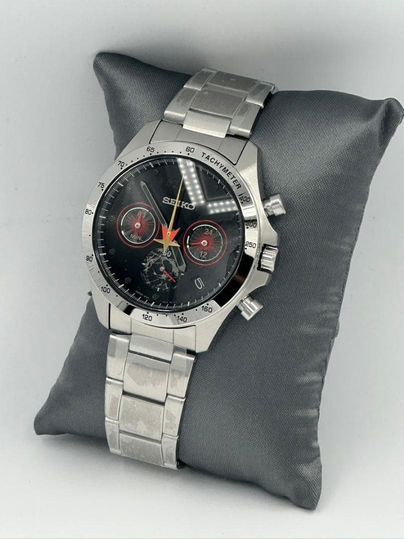 新品 トップをねらえ！限定300本 SEIKO クロノグラフ ブラック セイコー