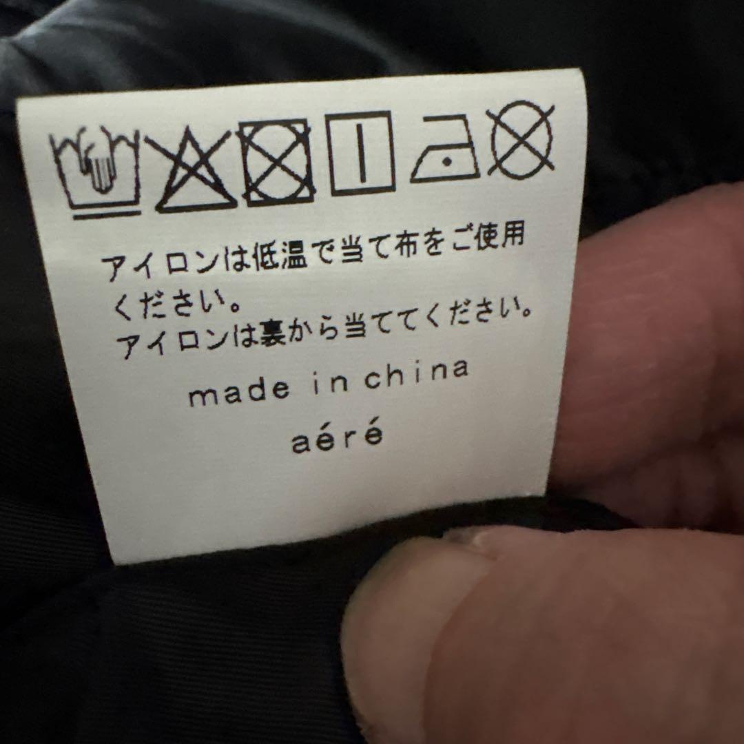 aere エコレザー ハーフコート ブラック 試着のみ FREE SIZE