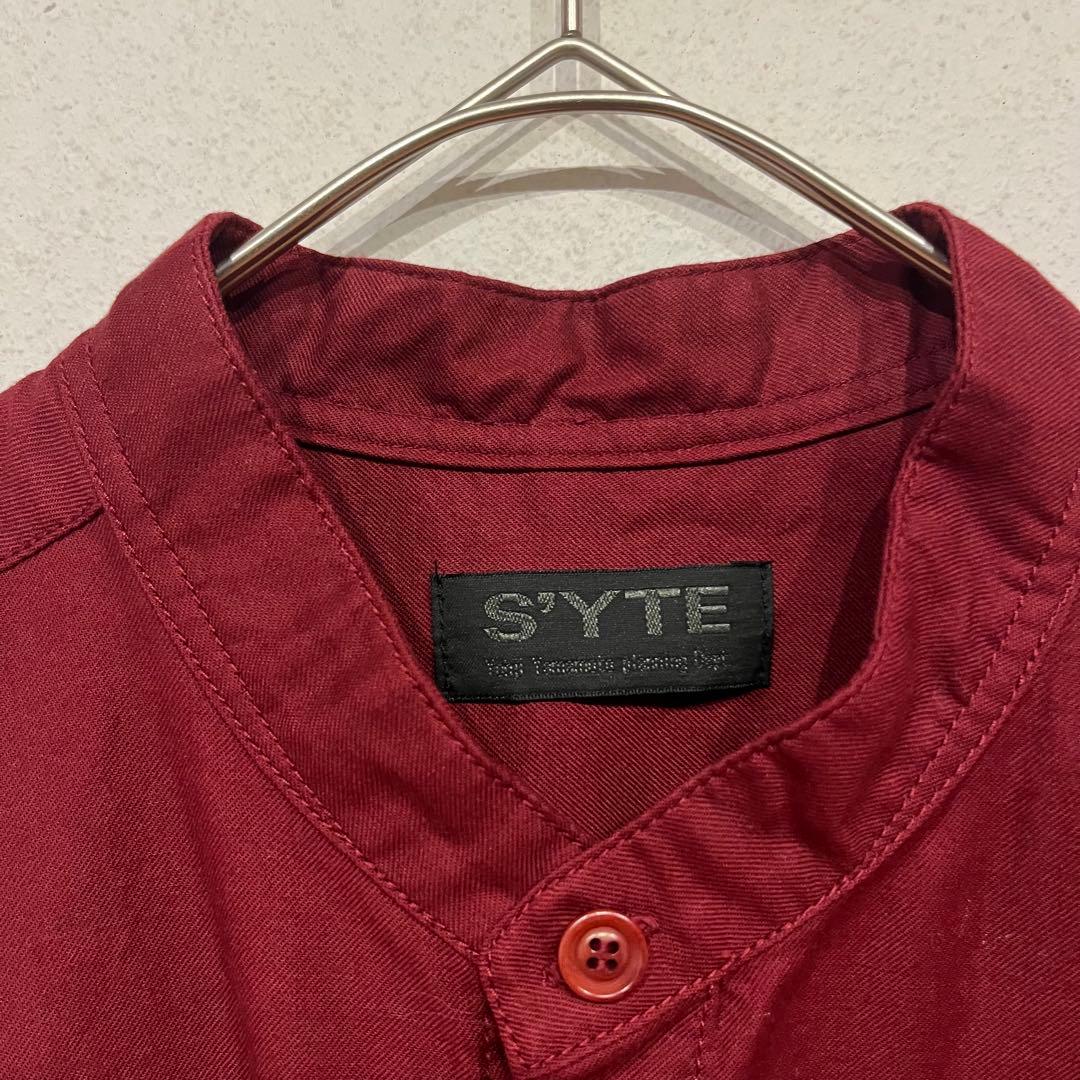 【美品】S'YTE オーバーサイズ コットン シャツ バーガンディ 3