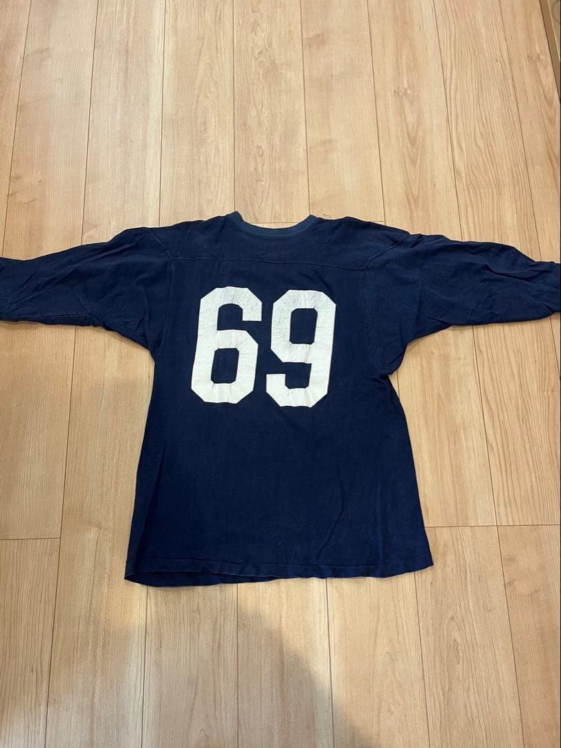 ヴィンテージ　YALE フットボールTシャツ　エルボーパッチ7分袖