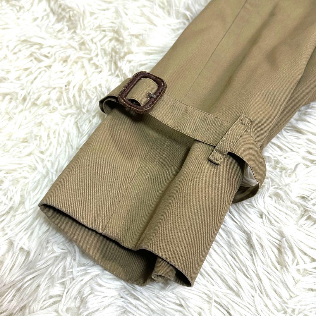 美品 バーバリー 英国製 トレンチコート マキシ丈 ハニーベージュ ベルト付き