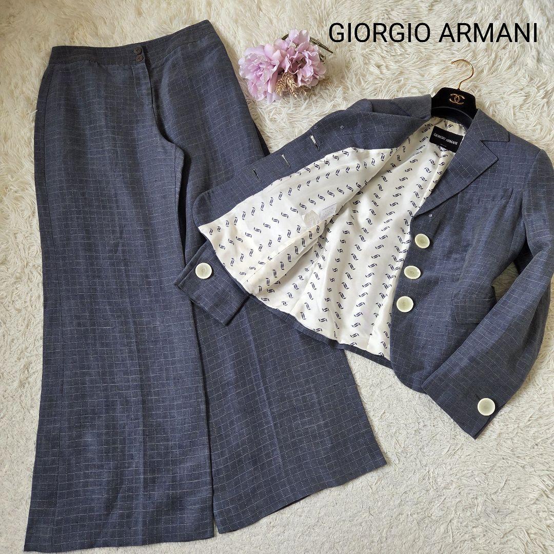 ジョルジオアルマーニ BORGO21 リネン シルク混 パンツスーツ 38 M