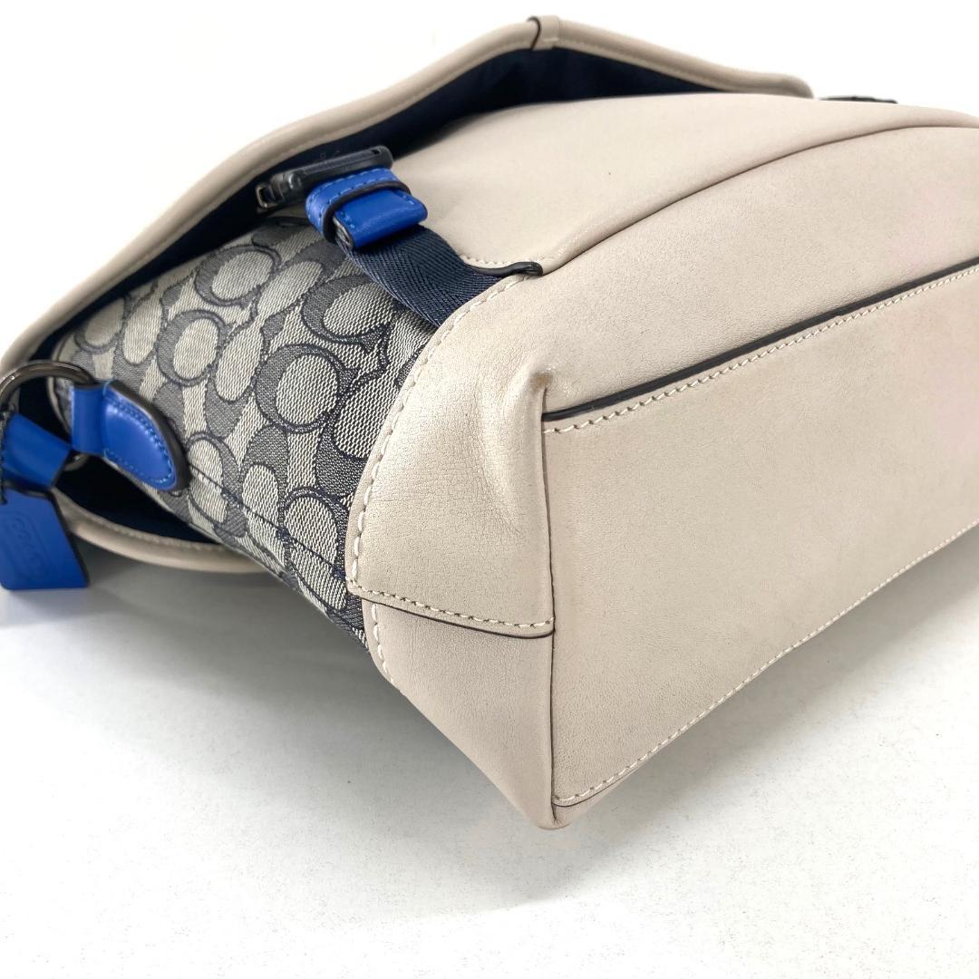 極美品 COACH　リーグ バイク バッグ　メッセンジャー　シグネチャー