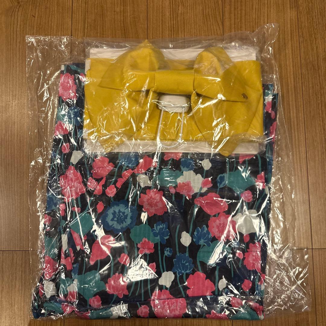 【新品】kate spade kids ヴァイ二ーローズ 浴衣 140 花柄 紺