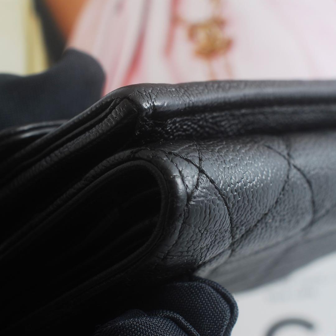 CHANEL＊ボーイシャネル＊キャビアスキン＊三つ折り財布＊マトラッセ
