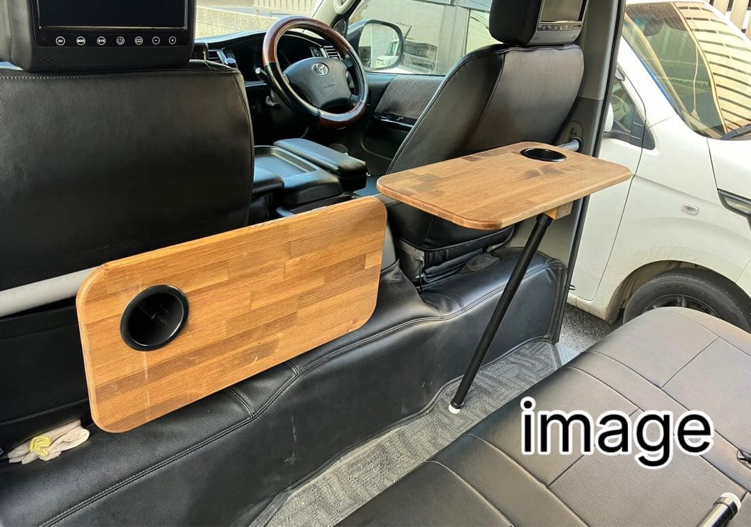 200系ハイエースセカンドテーブル(BK)650mm×300mm(2セット)