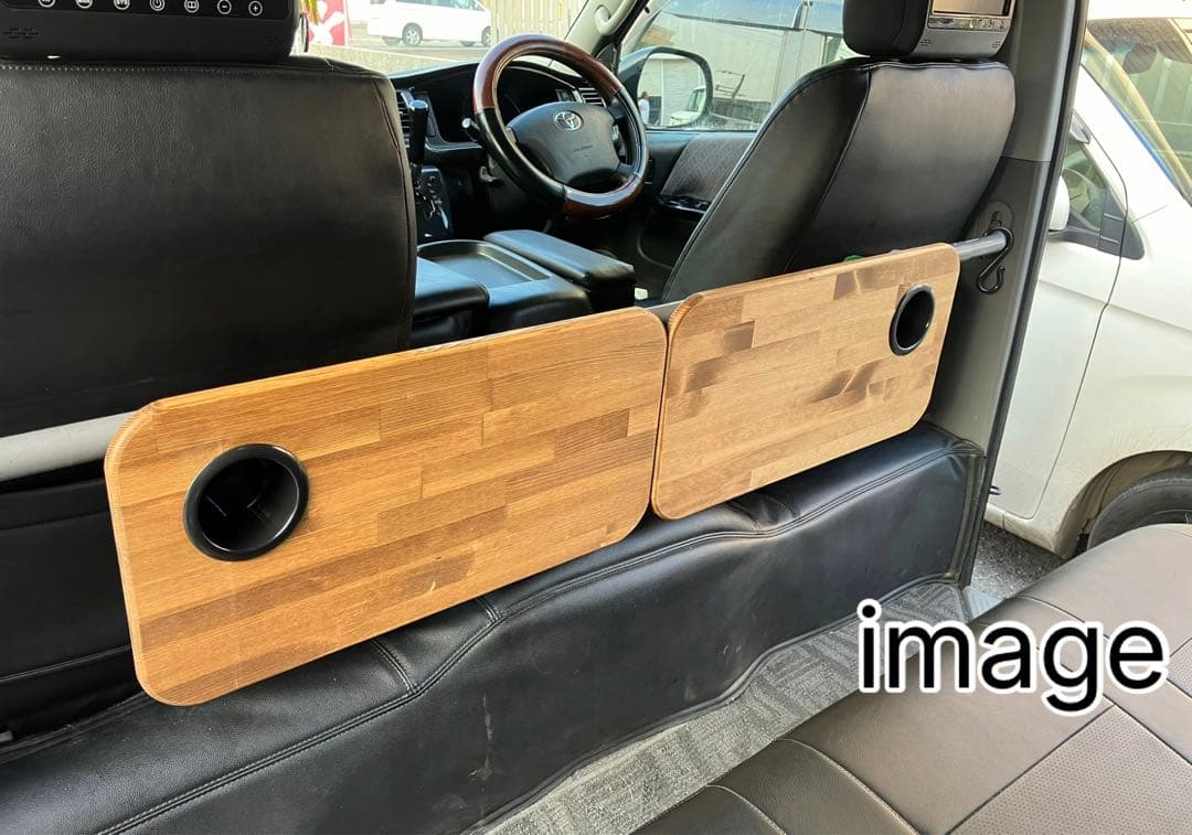 200系ハイエースセカンドテーブル(BK)650mm×300mm(2セット)
