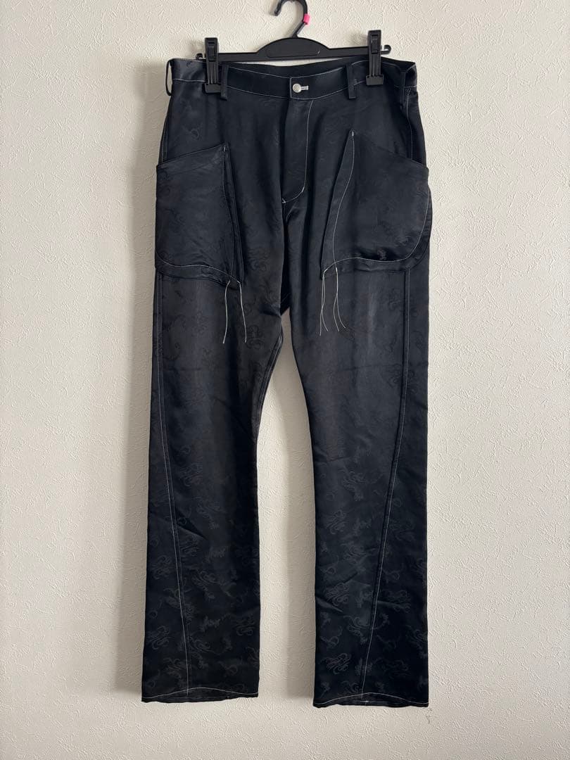 sulvam スティッチスリムフレアパンツ